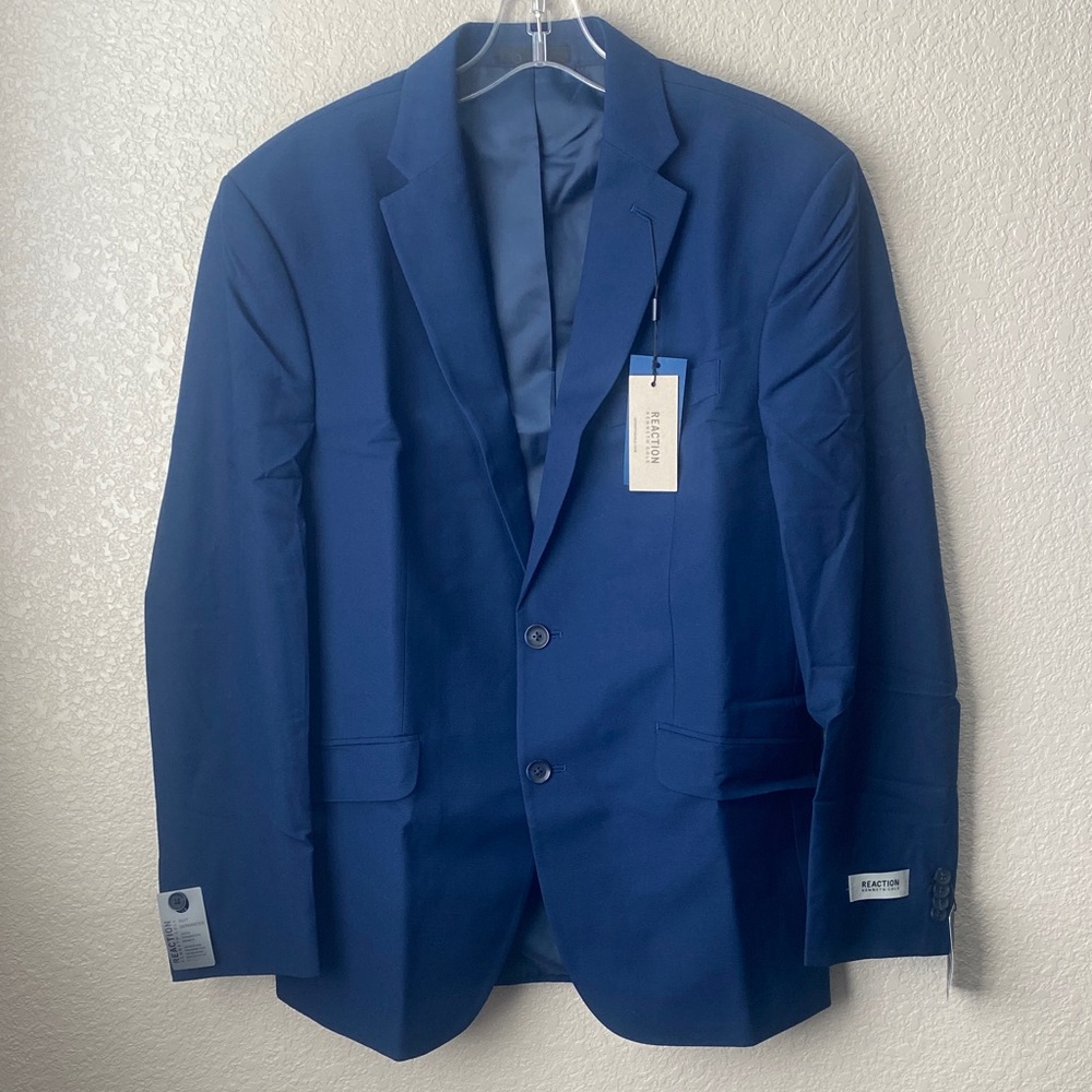Kenneth Cole Men's Reaction Techni-Cole Ready Flex Suit Jacket  Navy 40/REG